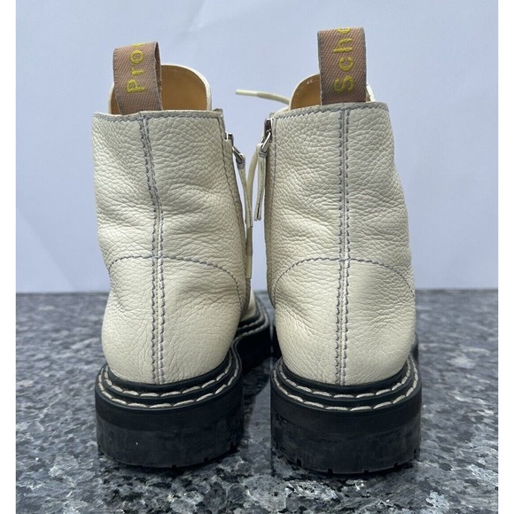 Proenza Schouler Combat Lace Up Boot Women’s Size EU 39.5 vory - Picture 5 of 16